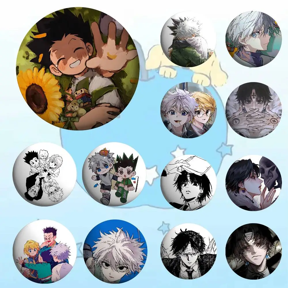 أمين H-HUNTER H-HUNTER شارات شارات الكرتون دبابيس مستديرة على ظهره سترة الاكريليك زر دبابيس جمع الهدايا