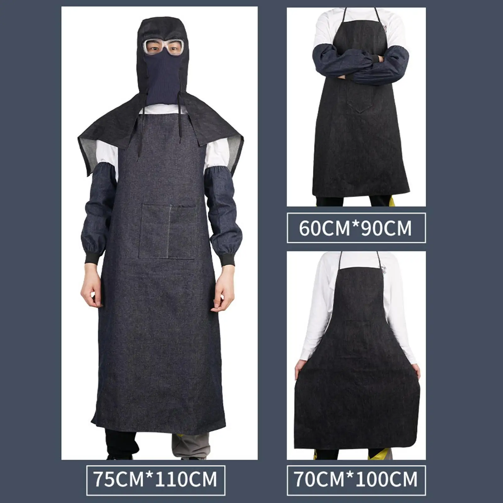 

Джинсовый фартук для сварщика, легкий рабочий фартук-комбинезон с карманом для инструментов