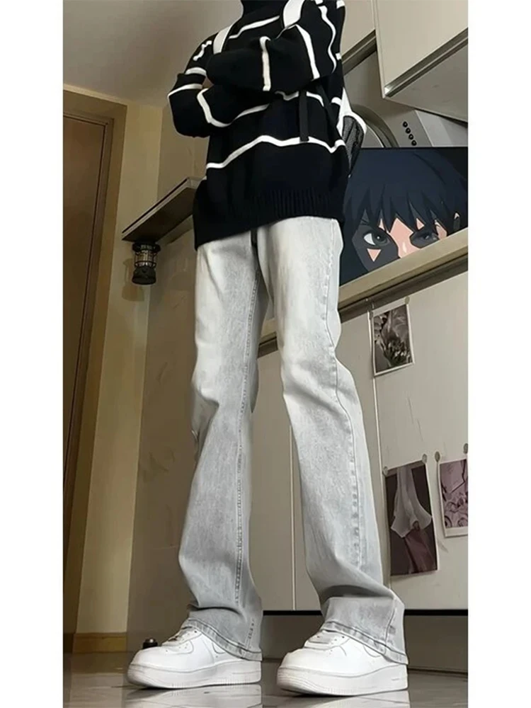 

Мужские джинсы Fce Lined Cement e ey прямого кроя, зимние, в американском стиле, облегающие, с расклешенным низом, повседневные, молодежные, модные