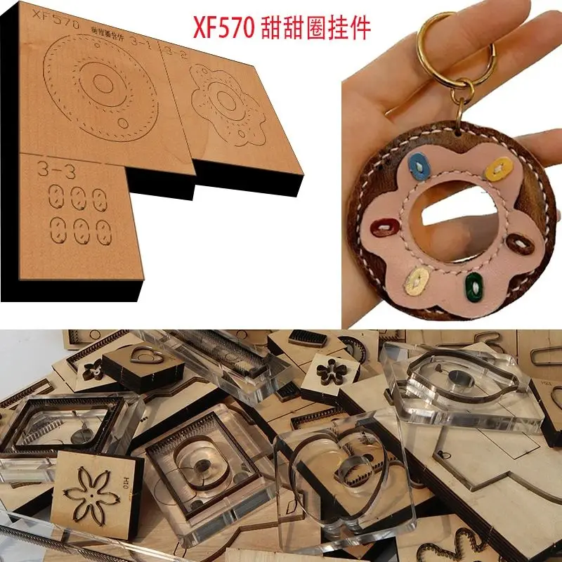 

Handmade Wooden die Donut Pendant Leather Craft Punch Hand Tool Cut Knife Mould XF570 Leather Craft Tools