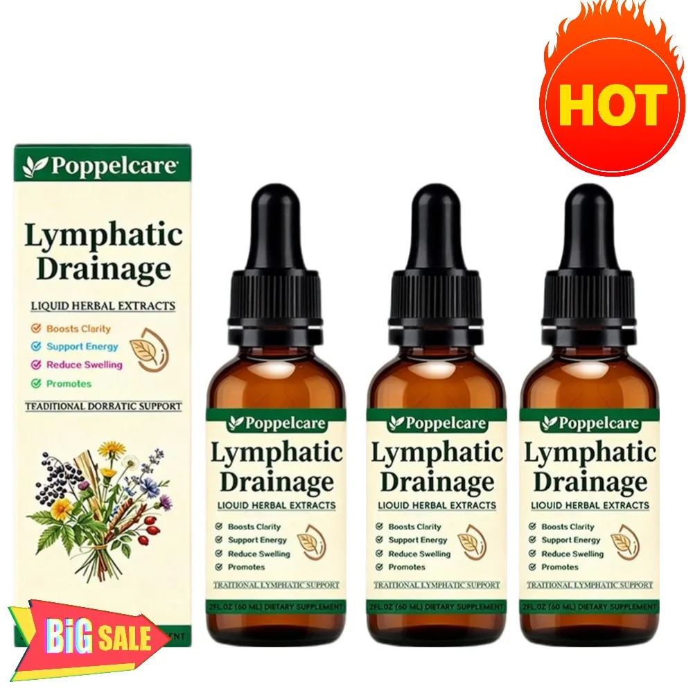 1-5pcs Natural Herbal Lymph Support Care Drops Lymphatic Drainage Oral Liquid Relieve Body Swelling Boost Energy
