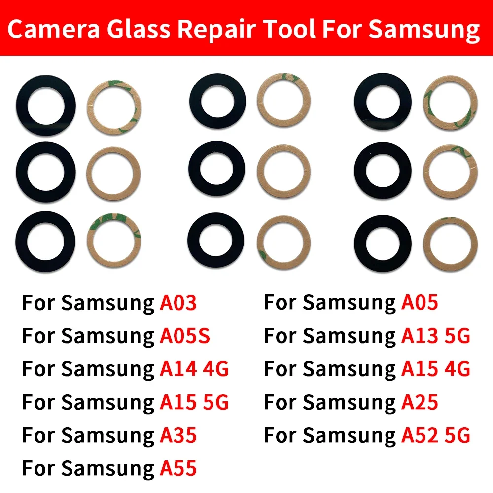 

NEW Rear Back Camera glass Cover Lens With Glue Adhesive For Samsung A03 A05 A05S A13 A14 4G A15 A25 A35 A52 A55 5G