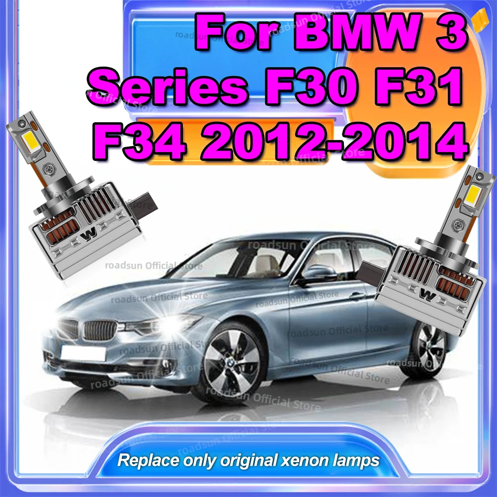 

LED Headlights Turbo 50000LM Two-sided CSP Chip 6000K Car Lamp Replace Xenon For BMW 3 Series F30 F31 F34 2012 2013 2014