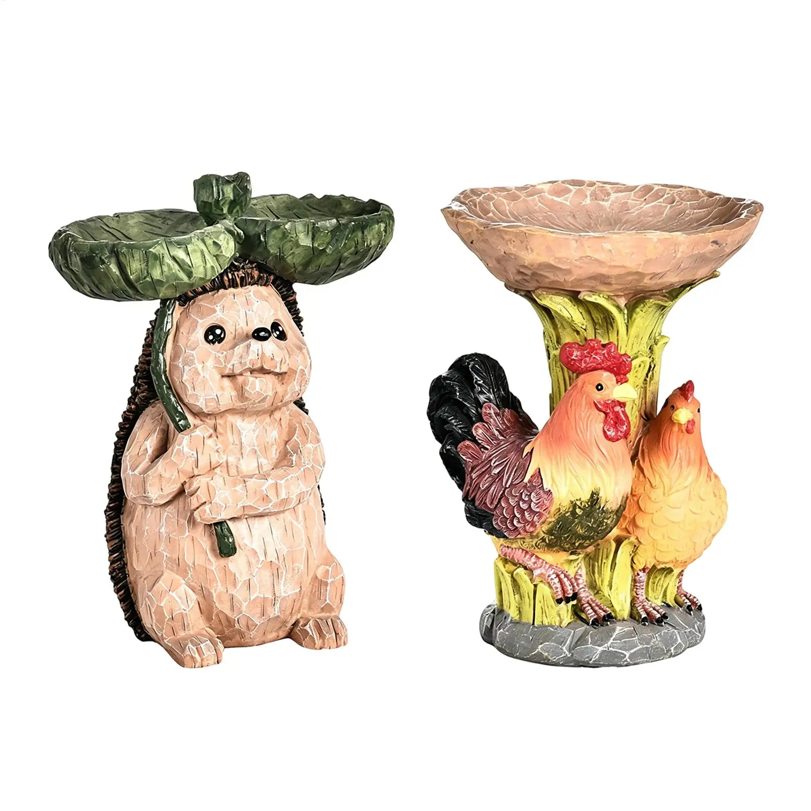 Bird Feeder For Outside Resin Pet Food Dish Standing Bird Feeder Bowls For Patio For Macaws Budgies Parrot Sparrow Parakeet