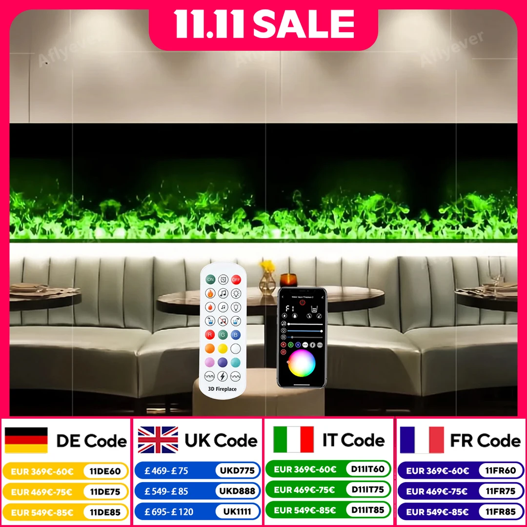 

5-year warranty TV cabinet decorative water mist fireplace app controlled simulated water vapor fireplace humidifier