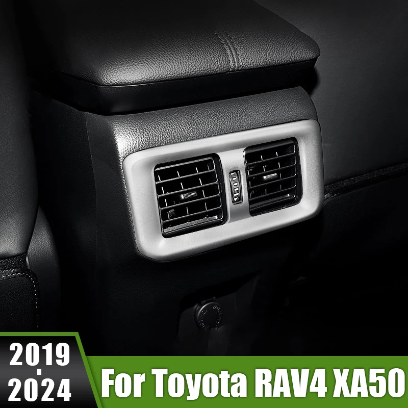 For Toyota RAV4 XA50 2019 2020 2021 2022 2023 2024 RAV 4 Hybrid ABS Car Rear Air Conditioning Vent Outlet Frame Sticker Cover