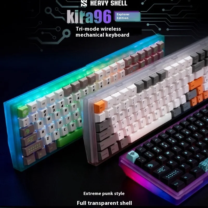 

Беспроводная клавиатура Kira 96, индивидуальное Bluetooth 2,4 ГГц, трехрежимное соединение, RGB-переключатели с возможностью горячей замены для механических клавиатур