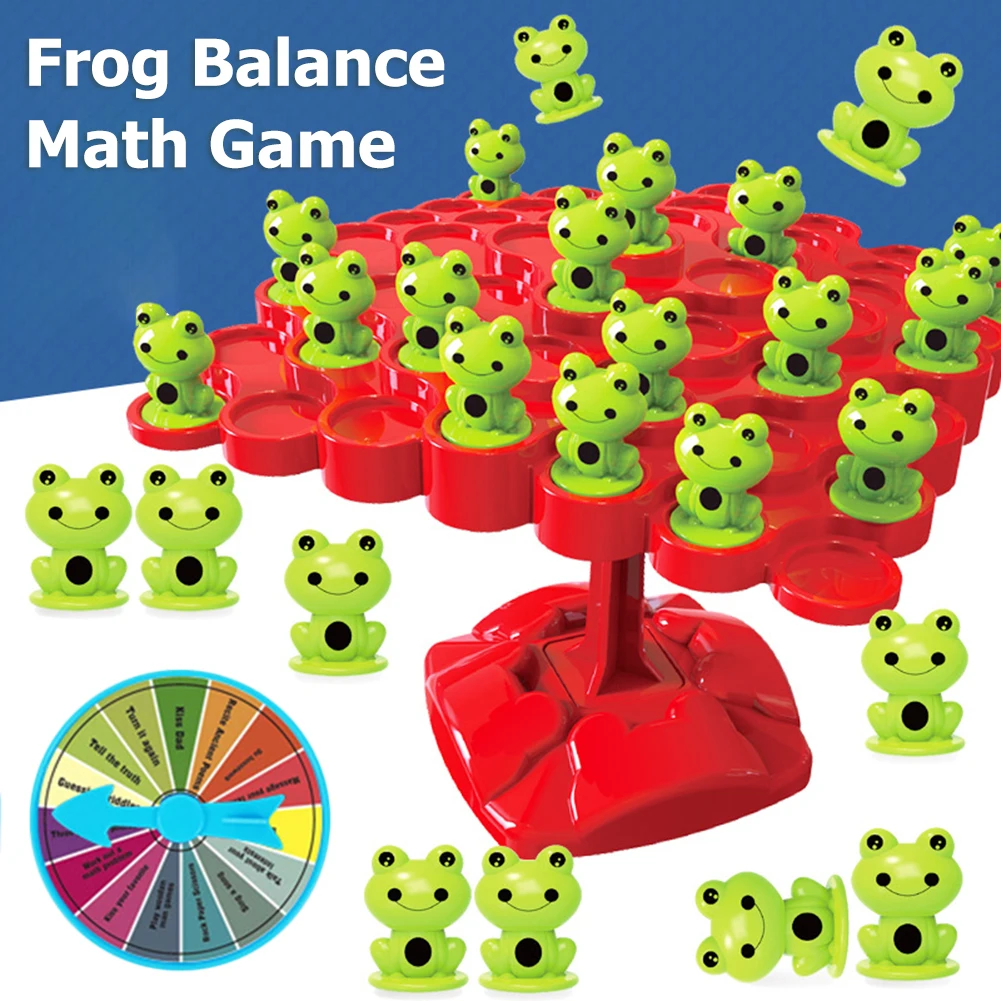 Montessori Frog Balance Tree Fun Educational Plastic Kids Learning Toys Parent-child Interactive Math Game Toys Two-player Kits