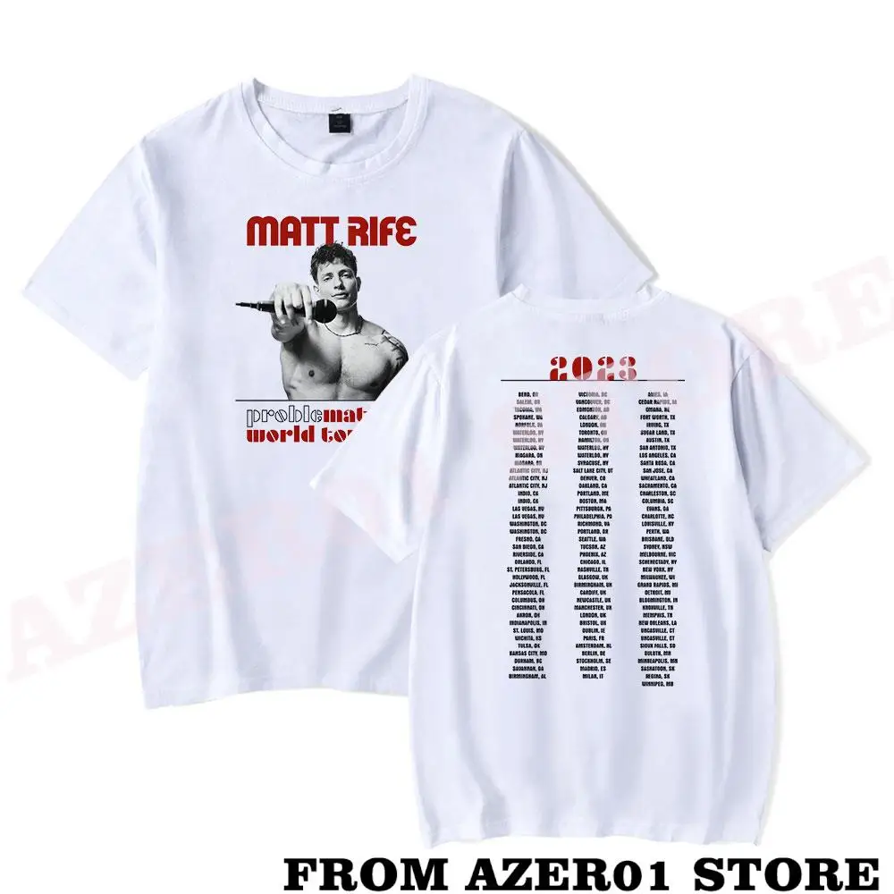 Matt Rife Problematic Tour Merch T-shirt Print Summer Men/Women Streetwear Tshirt Shirt Short Sleeve New Logo Tee