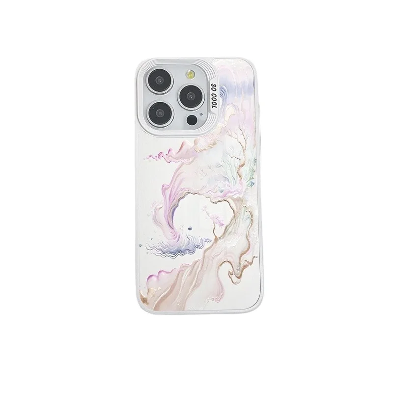 Chinese Style Oil Painting Phone Case, IPhone 15, Artsy Retro 14Pro Max, Two-tone Glass, 12 Glass, New