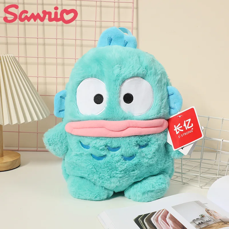 2024 New MINISO Semi Fish Man Ugly Fish Doll Plush Toy Doll Mermaid Cute Hanton Doll Backpack Children's Cartoon Backpack