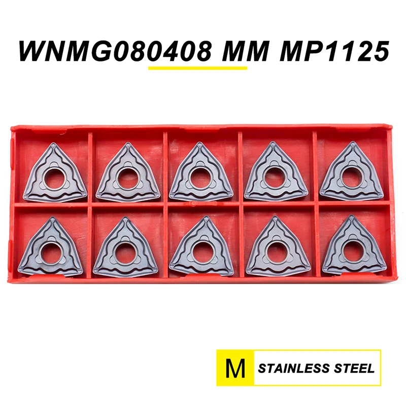 WNMG080408มม.MP1125คาร์ไบด์แทรกภายนอกหมุนเครื่องมือเครื่องกลึง CNC WNMG 080408ทังสเตนคาร์ไบด์ใบมีดสแตนเลส