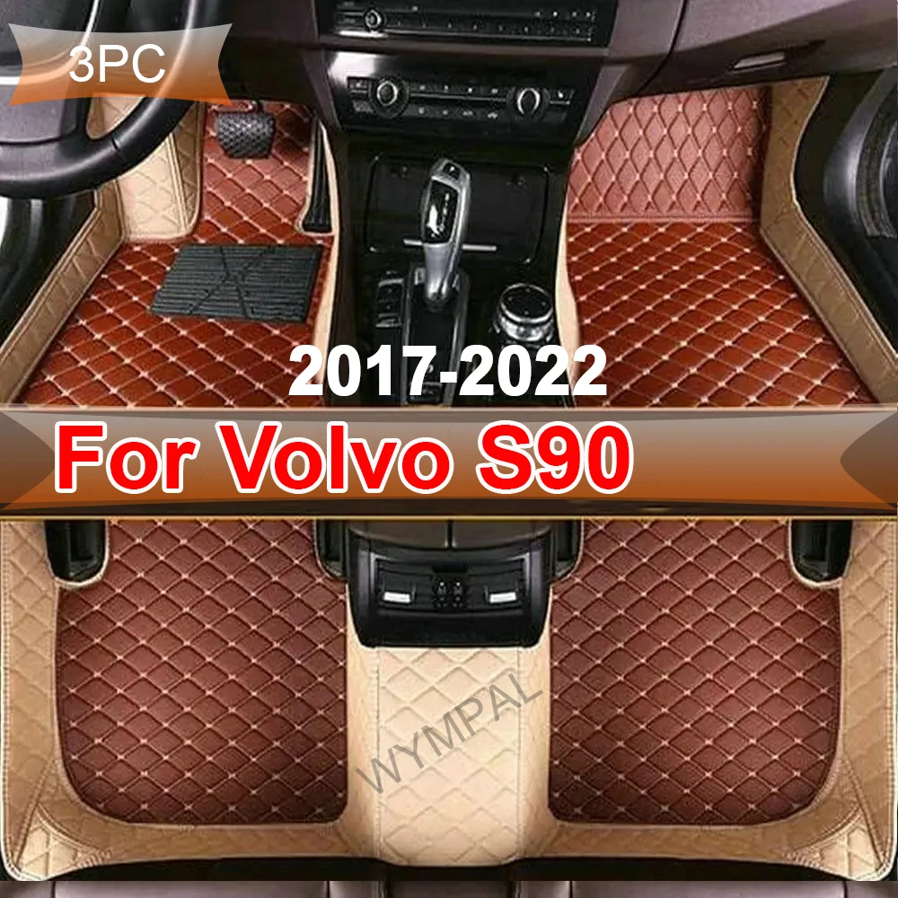 Tapis de sol de voiture personnalisés pour Volvo S90, Auto Foot Pads, Automobile Carpet Cover, Accessoires intérieurs, 2017, 2018, 2019, 2020, 2021, 2022