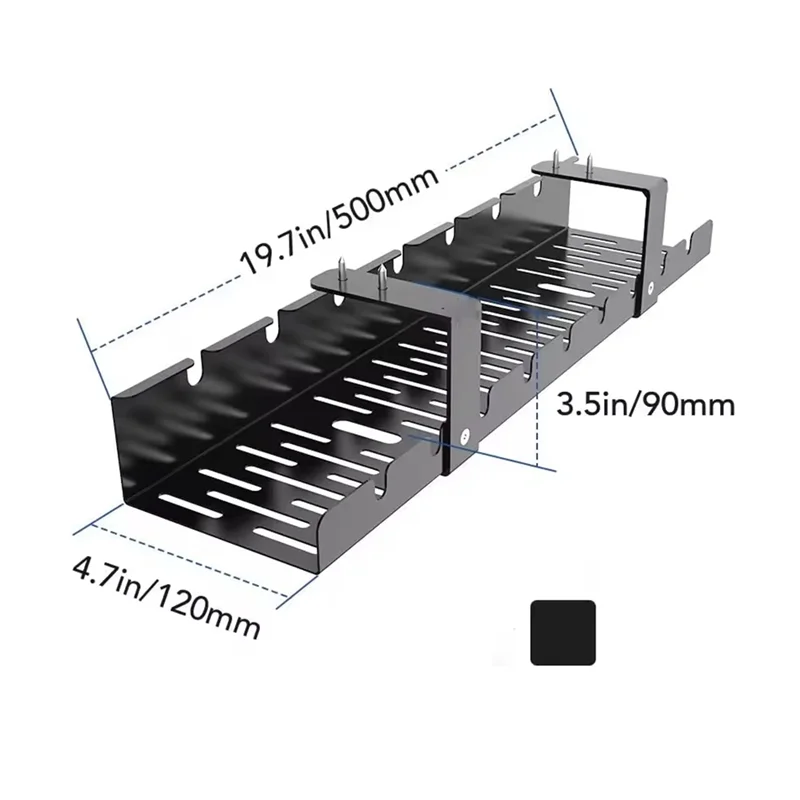 A76X-metaaldraad opbergtafel Desktop draagbaar beugelframe onderhoek kabelbeheer lade inzetstuk metalen armatuur