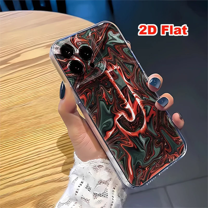 2D Flat Soft Silicone Phone Case For iPhone 17 Pro Max 16 18 Pro 13 11 15 14 Plus 12 17 16E 17Promax Shockproof Transparent Funda Cover