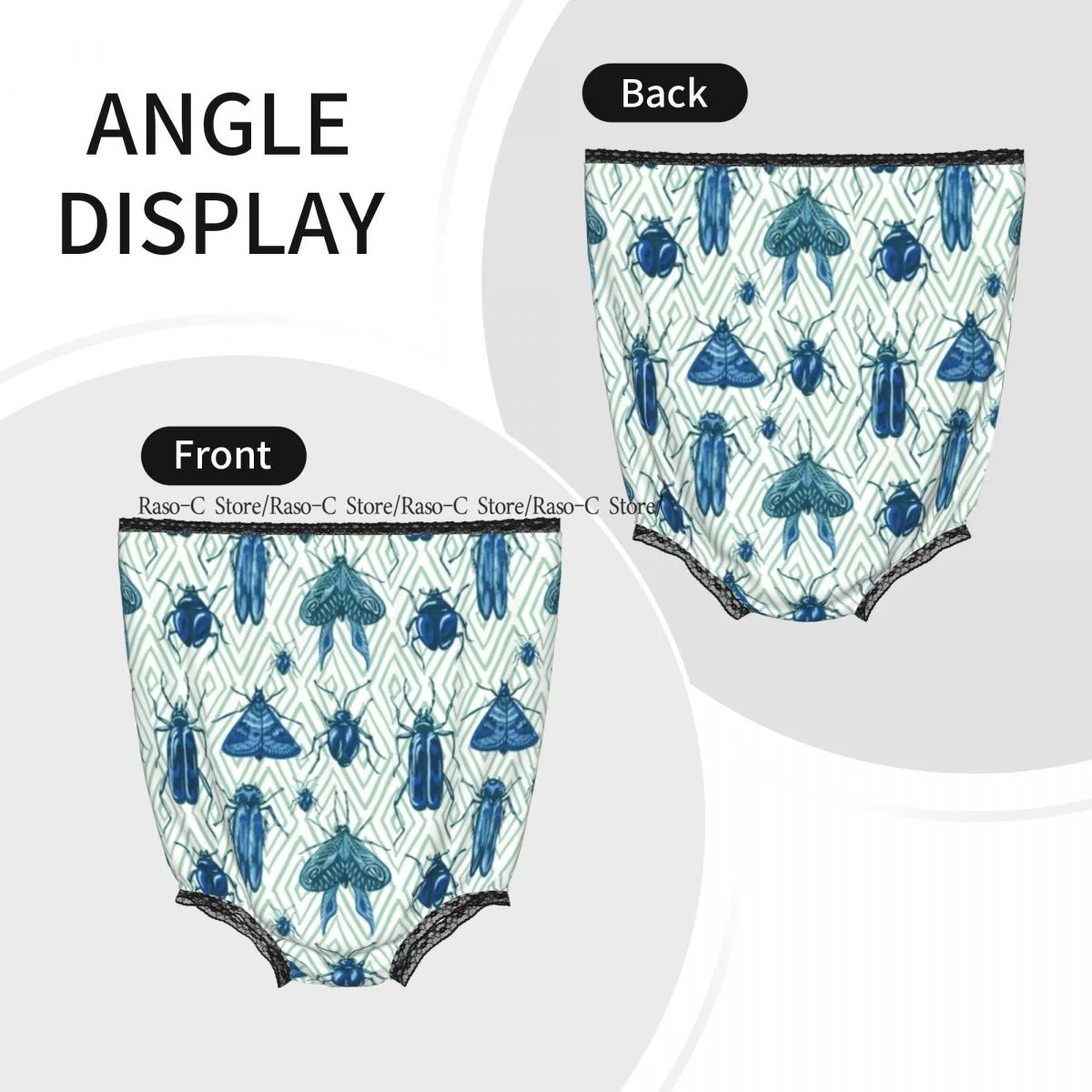 Party Funny Trick Granny Underwear Humorous Daily Wear Beetles Butterflies And Moths Panties