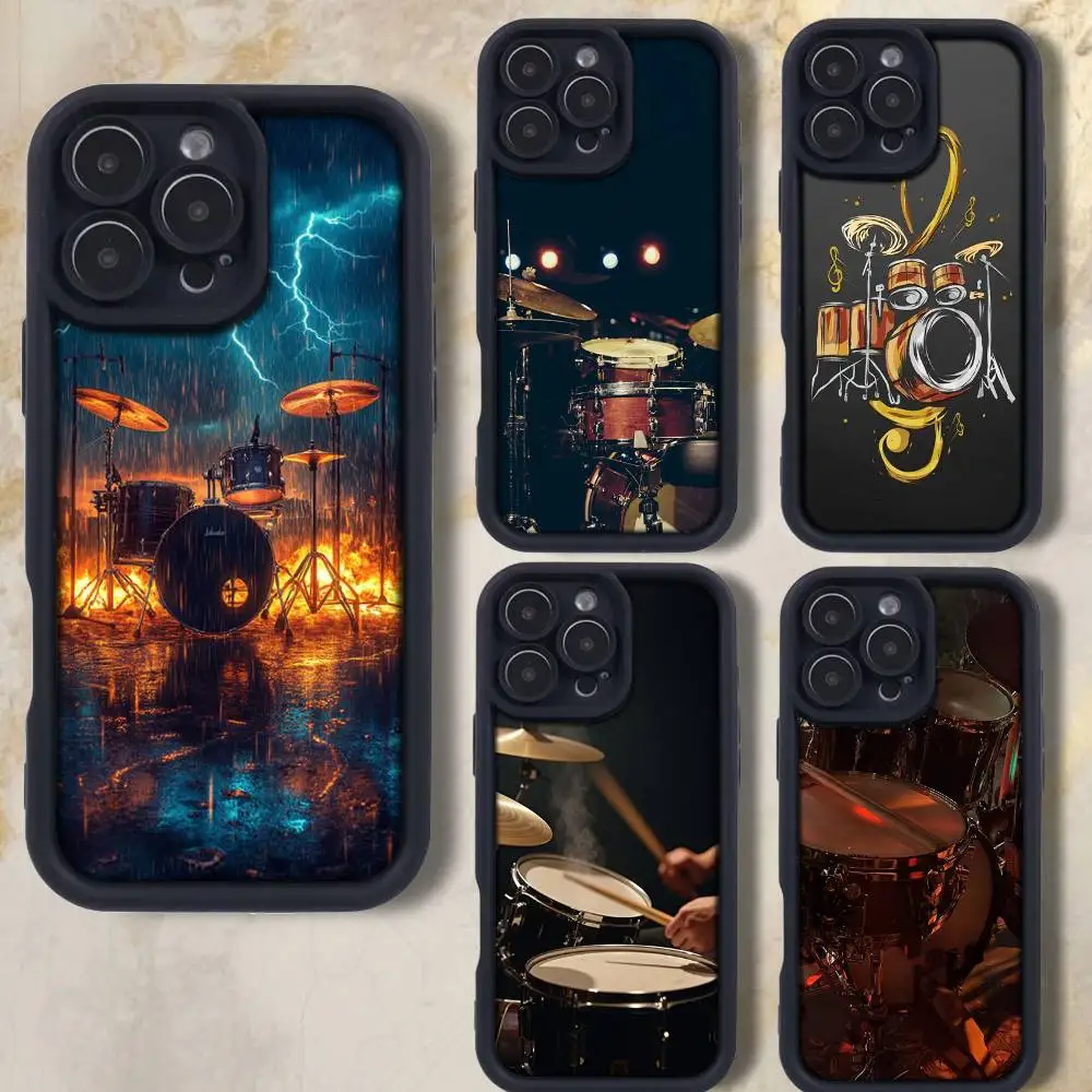 

D-Drum D-Drummer Phone Case For iPhone 17,16,15,14,13,12,Pro,Max,Plus,E,SE4,Air, emery Black Full Coverage TPU