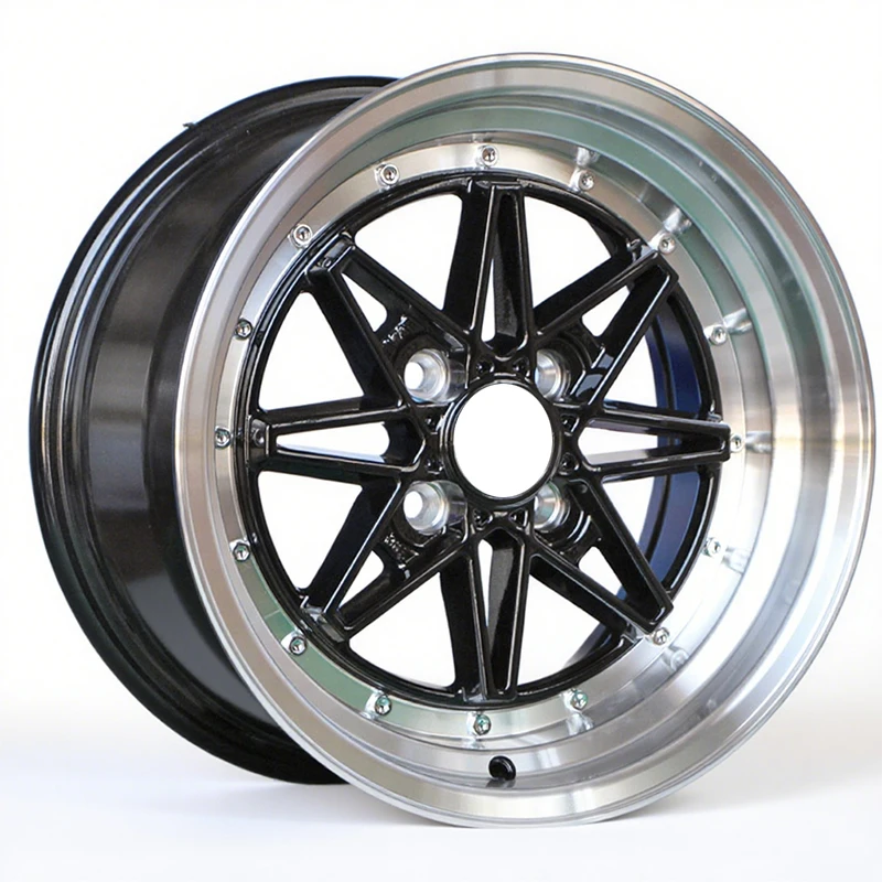 Bronze deep dish rivet alloy rim PCD100 retro passenger car street racing aftermarket modification wheel