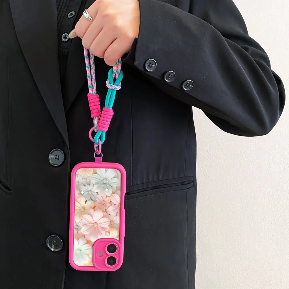 2025 Crossbody الحبل قلادة حزام الحال بالنسبة Xiaomi Poco X7 X6 F7 F6 M7 M6 F5 X5 X3 M3 Pro C55 C65 C75 C71 زهرة غطاء الهاتف