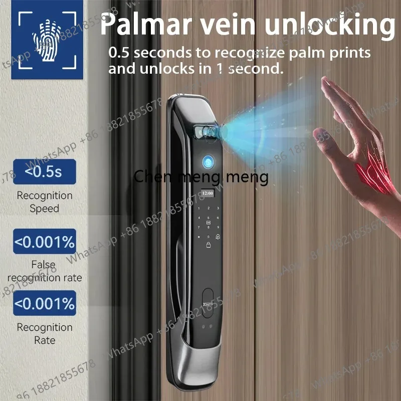 Biometric Infrared 3C Face Real-time intercom Palmar vein Smart Door Lock Fingerprint Password Electronic Key Card APP Unlock
