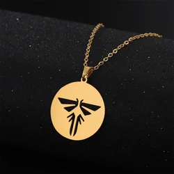 EUEAVAN The Last Of Us Necklace for Men Women Stainless Steel Box Chain Hollow Out Firefly Pendant Necklaces Hot Game Jewelry