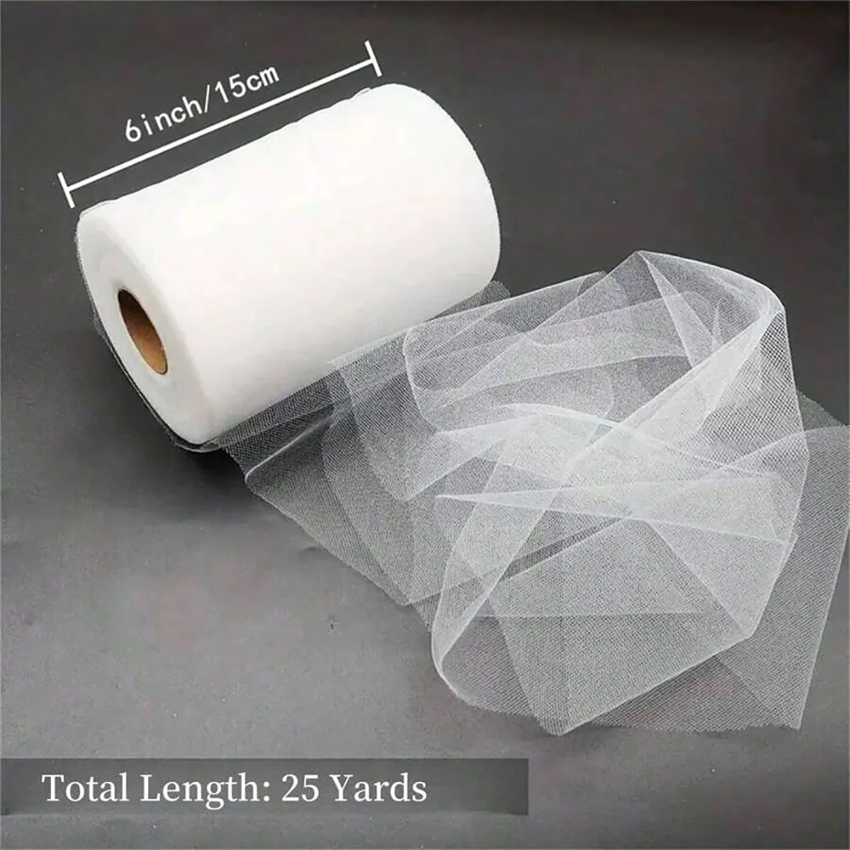 1 Rol Kain Tulle Putih, Lebar - Organza Ribbon Spool ulasan dan harga