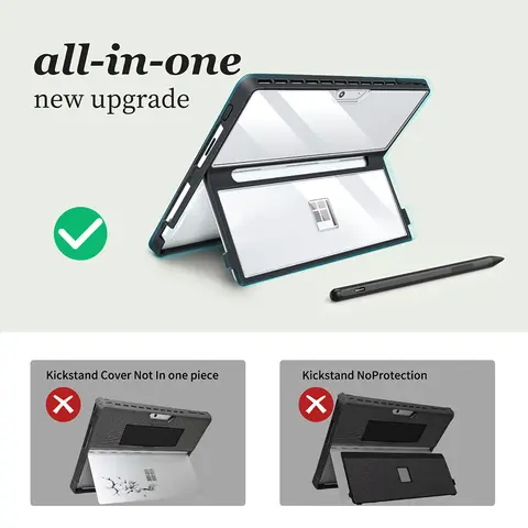 Fodral för Microsoft Surface Pro 11/10/9/8 13 tums stötsäkert skyddsskal kompatibelt med Type Cover-tangentbord 6 best sales Microsoft Surface Pro 9-fodral - №1