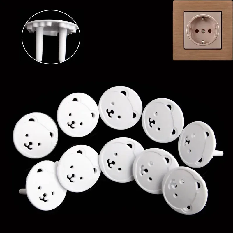 10X Power Kid Socket Cover Baby Child Protector Guard Mains Point Plug Bear