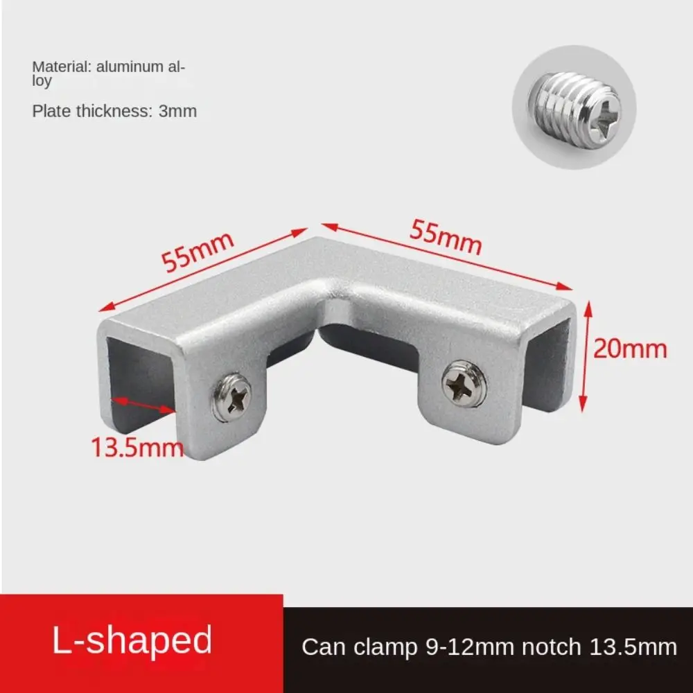 New Aluminum Alloy Angle Corner Code Reinforcement T-cross Glass Clip Rustproof Hardware Fixing Clip Glass