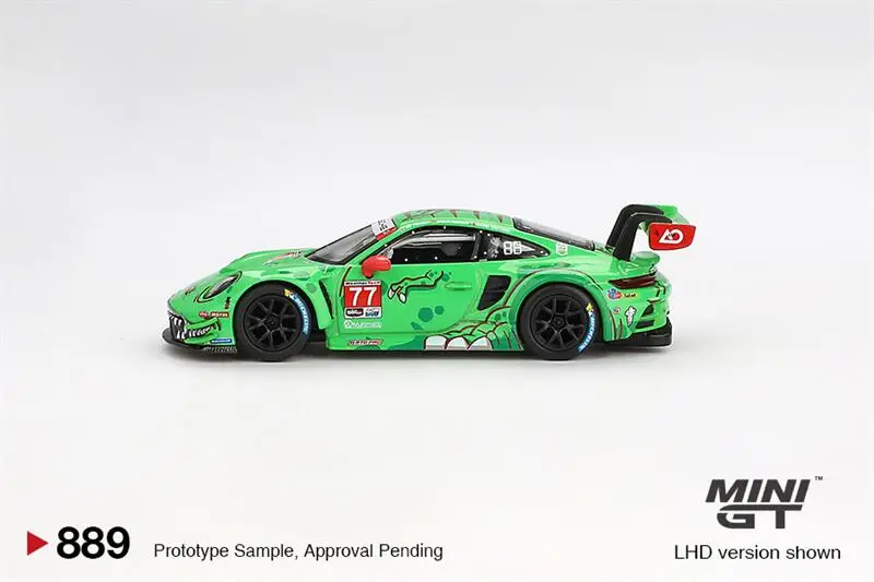 **الطلب المسبق ** MINI GT 1:64 911 GT3 R # 77 AO سباق دييكاست نموذج سيارة