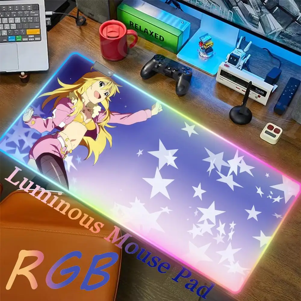 

MousePad pk control RGB Size For E-sports Keyboard The_IdolmasterS Offices Non-Slip Rubber Edge locking 900x400 XXL Luminescence