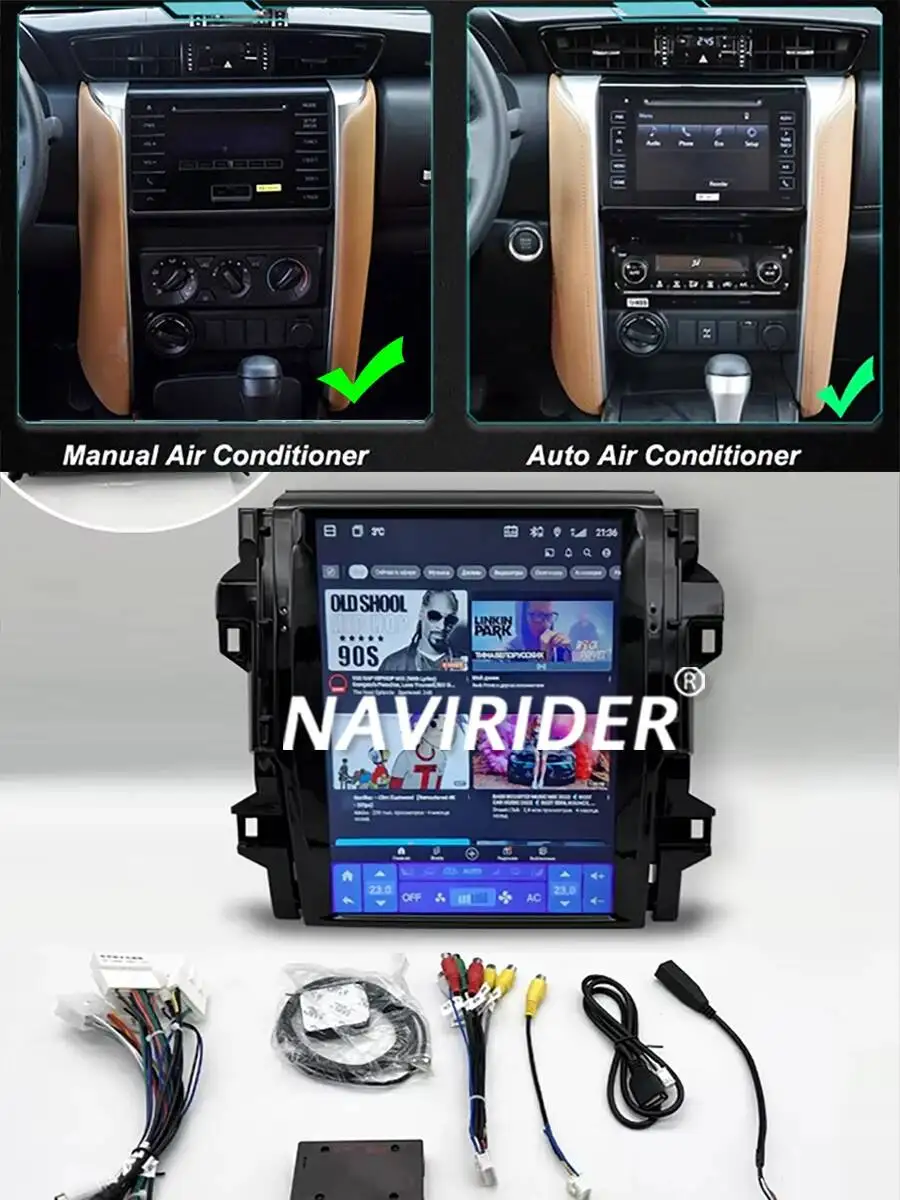 Yes Android 15 For TOYOTA Fortuner HILUX Revo 2015-2022 Car Radio Automotive Multimedia Tesla Screen Carplay Auto Bluetooth GPS