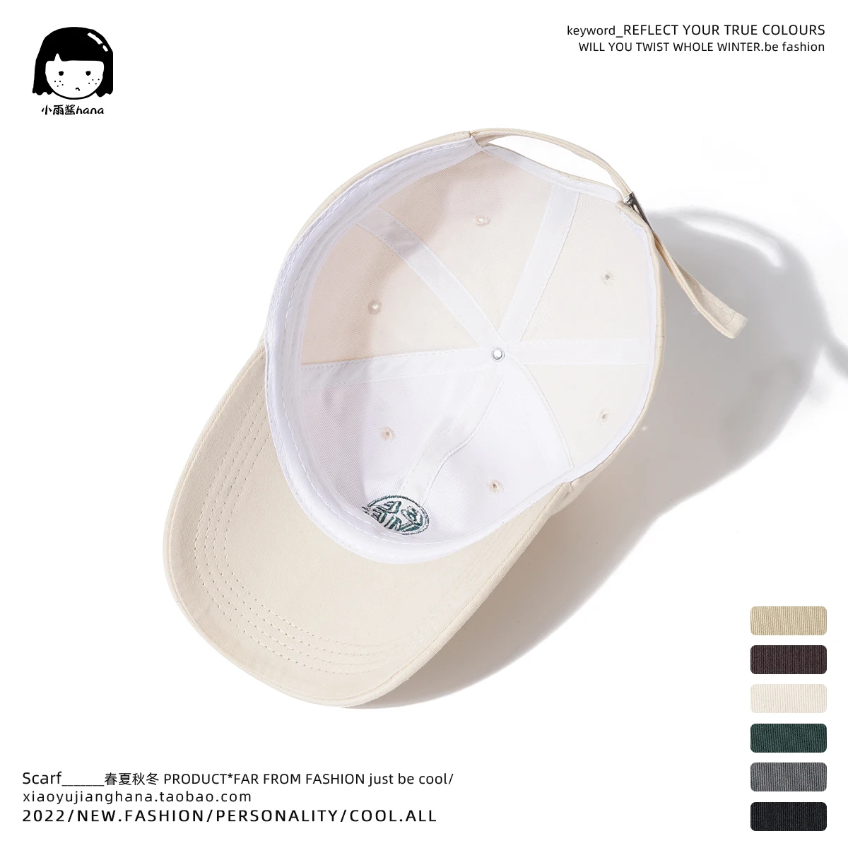 Japanese Style Workwear Retro Dark Green Embroidered Peaked Cap Women\'s Korean-Style Casual Sun-Proof Baseball Cap Men\'s Fashion