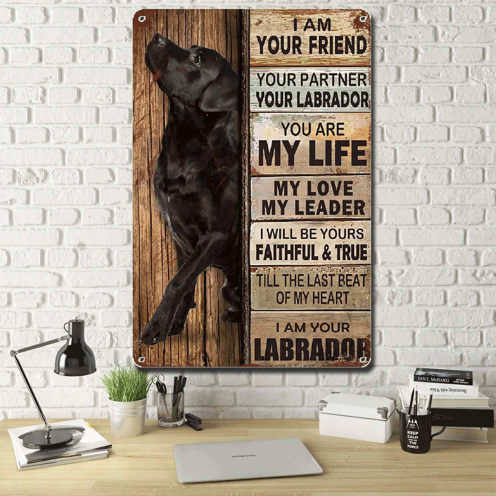 Lygond Metal Sign Tin Sign Vintage Wall Art I Am Your Friend Gift For Labrador Dog Lovers dog lovers Vintage Wall Art Prints Met