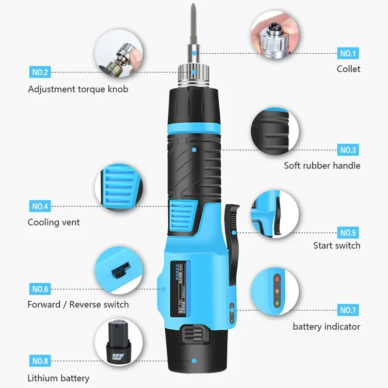 Cordless Electric Screwdriver Rechargeable Screw Driver Kit Power Drill  Household Screwdriver With Accessories Power Tool