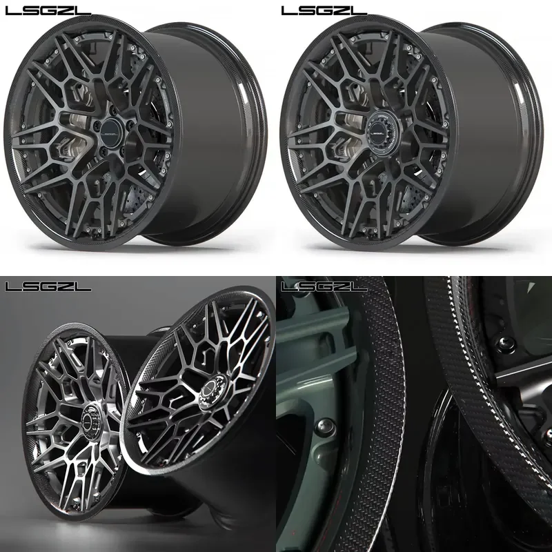 i LSGZL Custom 18-26 Inch Alloy Wheels for Corvette 5x114.3 5X120 Car Carbon Fiber Wheels