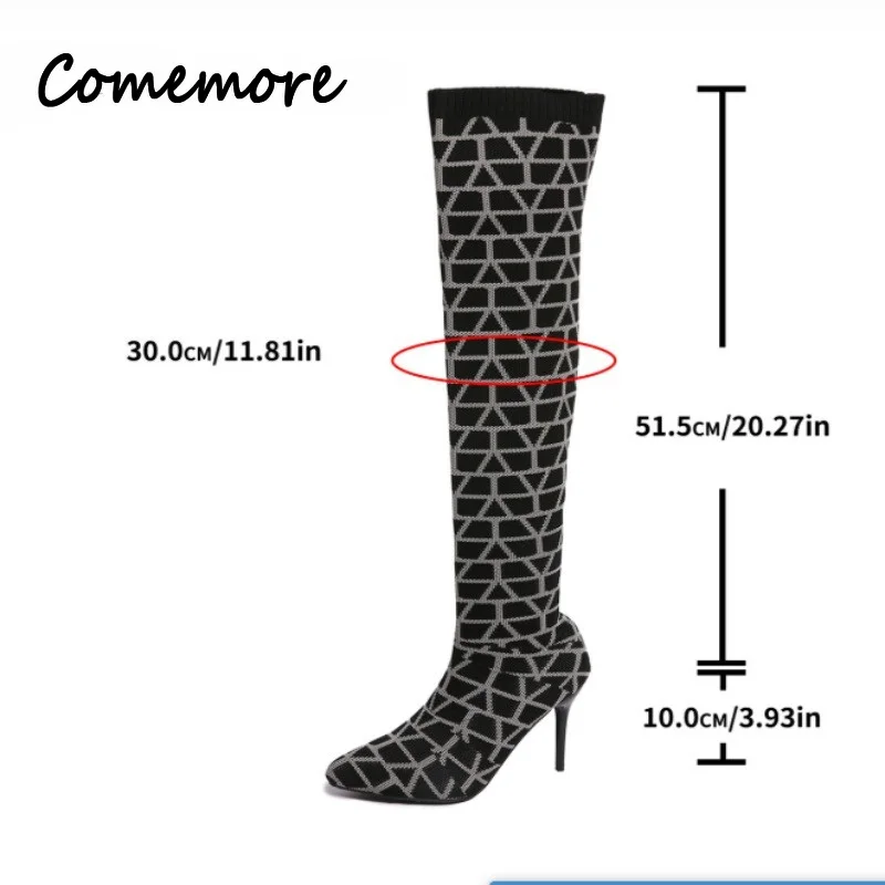 Comemore レディース 2026 春秋新作 ニットニー - Sock Boot Women のレビューと価格