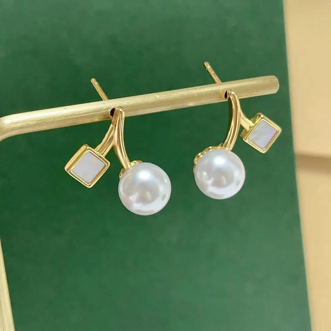 

Оптовая продажа, серьги из стерлингового серебра S925, фурнитура для крепления, базовые монтажные детали, аксессуар для жемчуга 7-8 мм, 5 пар/лот