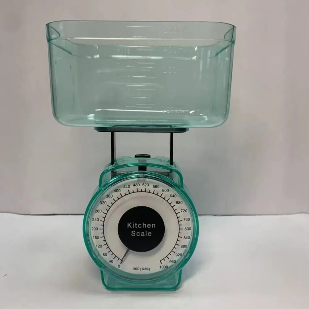 Mechanical Food Weighing Scale Manual Spring Balance Kitchen Tool Baking Cooking Gadget Plastic Tray Accurate Weight Meter