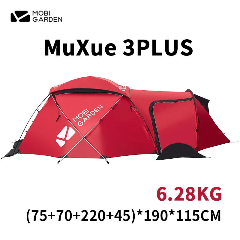 MOBI GARDEN High Altitude Snowproof Tent 50D Polyester DAC Pole Thickening Snowproof Professional Tent 2-3 Person Camping Tent