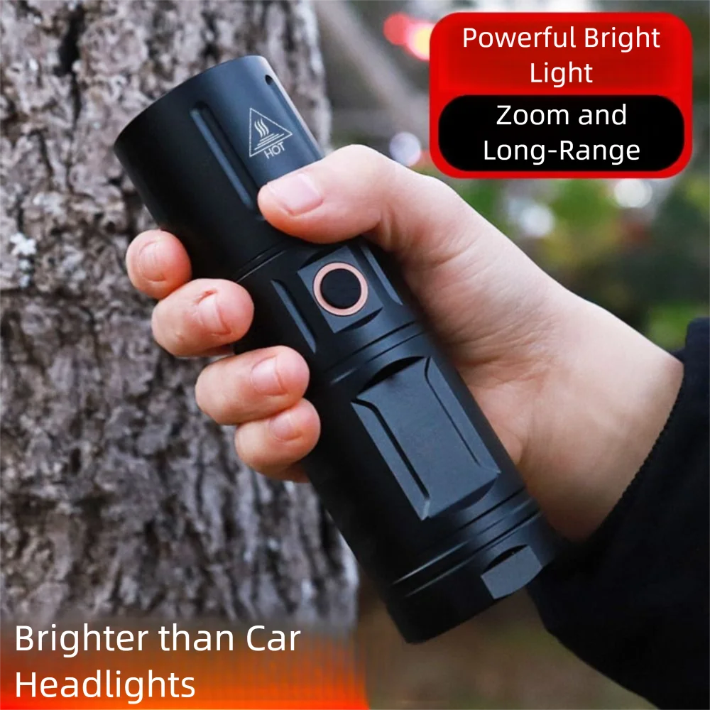

Durable 5 Levels Zoomable Flashlight High Power Rechargeable LED Flashlight Waterproof Ultra-Bright Torch