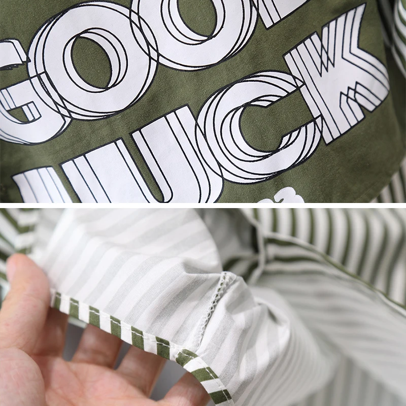 Neue Frühjahr-Herbst-Kleidungssets für Jungen, langärmliges, gestreiftes Hemd mit Buchstaben-Label + Hose, 2-teiliger Anzug für Kinder von 2-8 Jahren, Freizeitkleidung – Detail 8