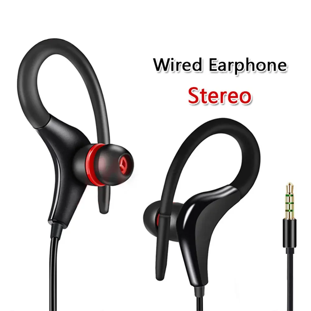 Wired Earphone Sports Running Ear Hook Headset Earbuds 3.5mm Bass Stereo Earphones With Mic For iPhone Samsung IOS Android