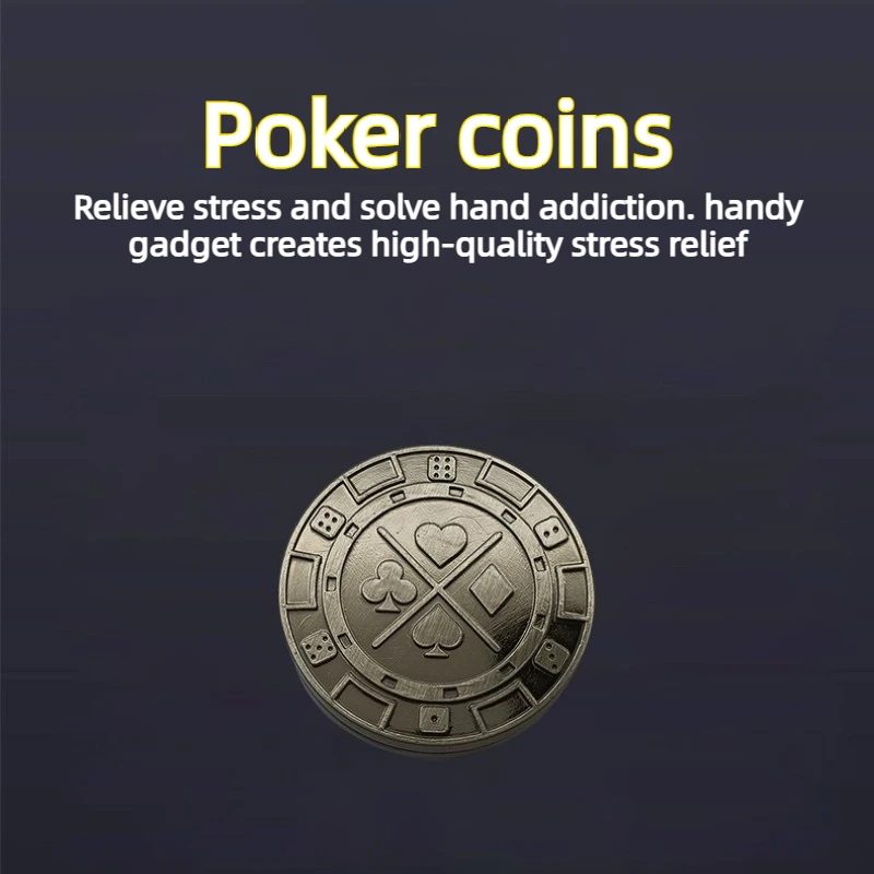 NDEDC Poker Slap Coin Zinc Alloy Portable EDC Fidget Toy for Stress Relief and Finger Dexterity