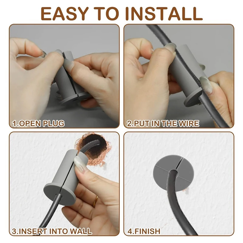 Wall Grommets For Starlink Cable For Streaming Organizing Protecting Cords Silica Gel Grey 6PCS
