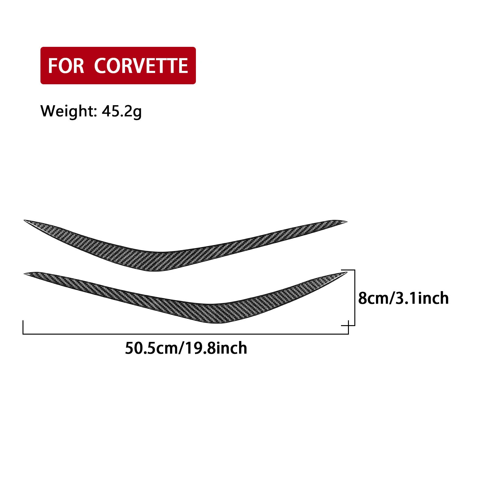 Carbon Fiber Car Accessories Front Bumper Decorative Strip Interior Cover Tirm Modified Sticker For Chevrolet Corvette C8 2020+