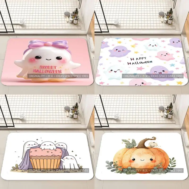 

Cute Halloween Ghost Mat Living Room Decoration Home Sofa Non-Slip Carpet Study Bedroom Tatami Children'S Soft Floor Mat