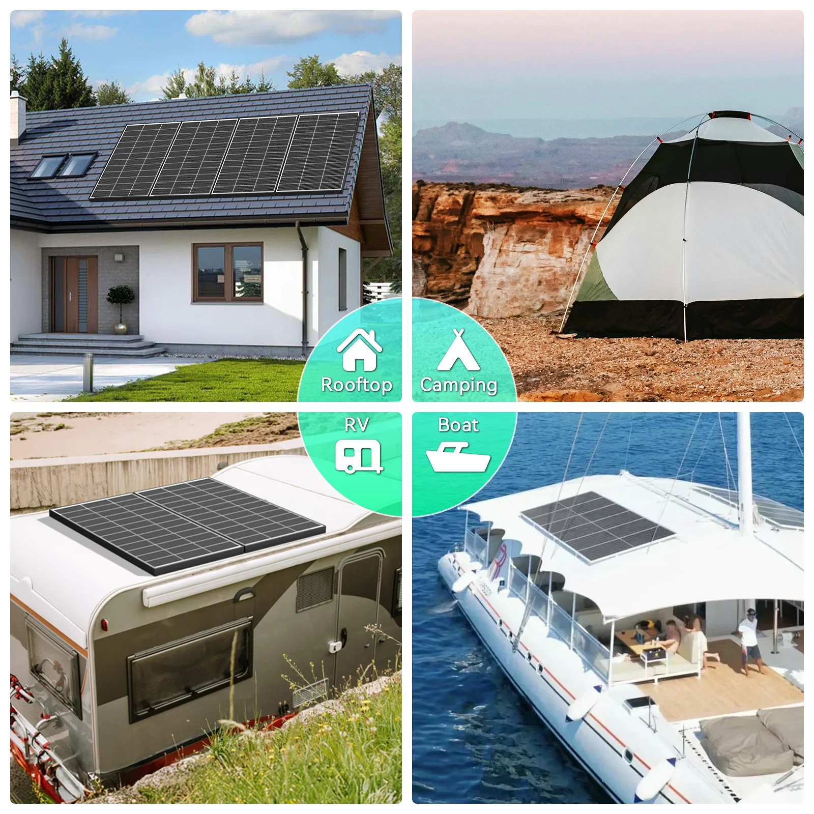 WERCHTAY 400 واط/200 واط 12 فولت لوحة مزدوجة الجوانب ألواح الأنظمة الشمسية أحادية البلورية 16BB الخلايا الشمسية الطاقة الكهروضوئية للمنزل على السطح قارب #6