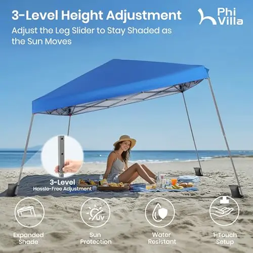 12x12 Pop up Canopy Tent, Slant Leg Easy Instant Sun Shade | Canopies 144 Sq.Ft Portable Waterproof UV Resistant