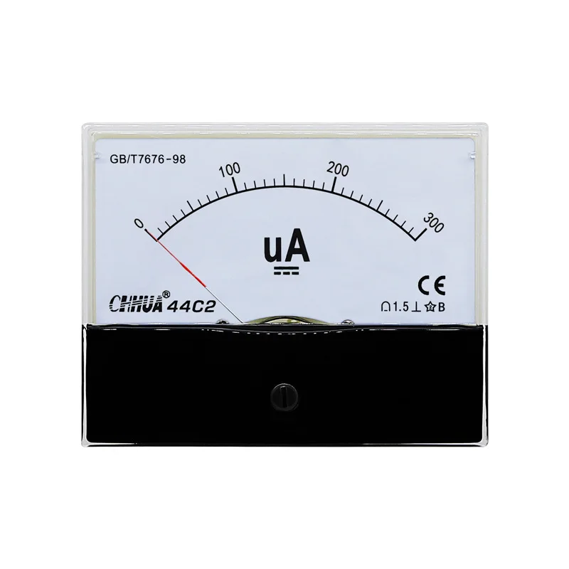 44C2 DC Pointer Microampere Meter 50uA 100uA 200uA 300uA 500uA 1000uA Panel Meter Analog Current Ammeter
